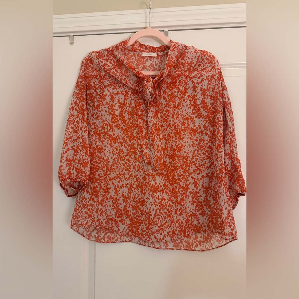 Maitai Red and White Patterned Blouse